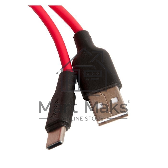 Кабель USB HOCO X21 Silicone для Type-C, 3.0А, 1.0м, красный