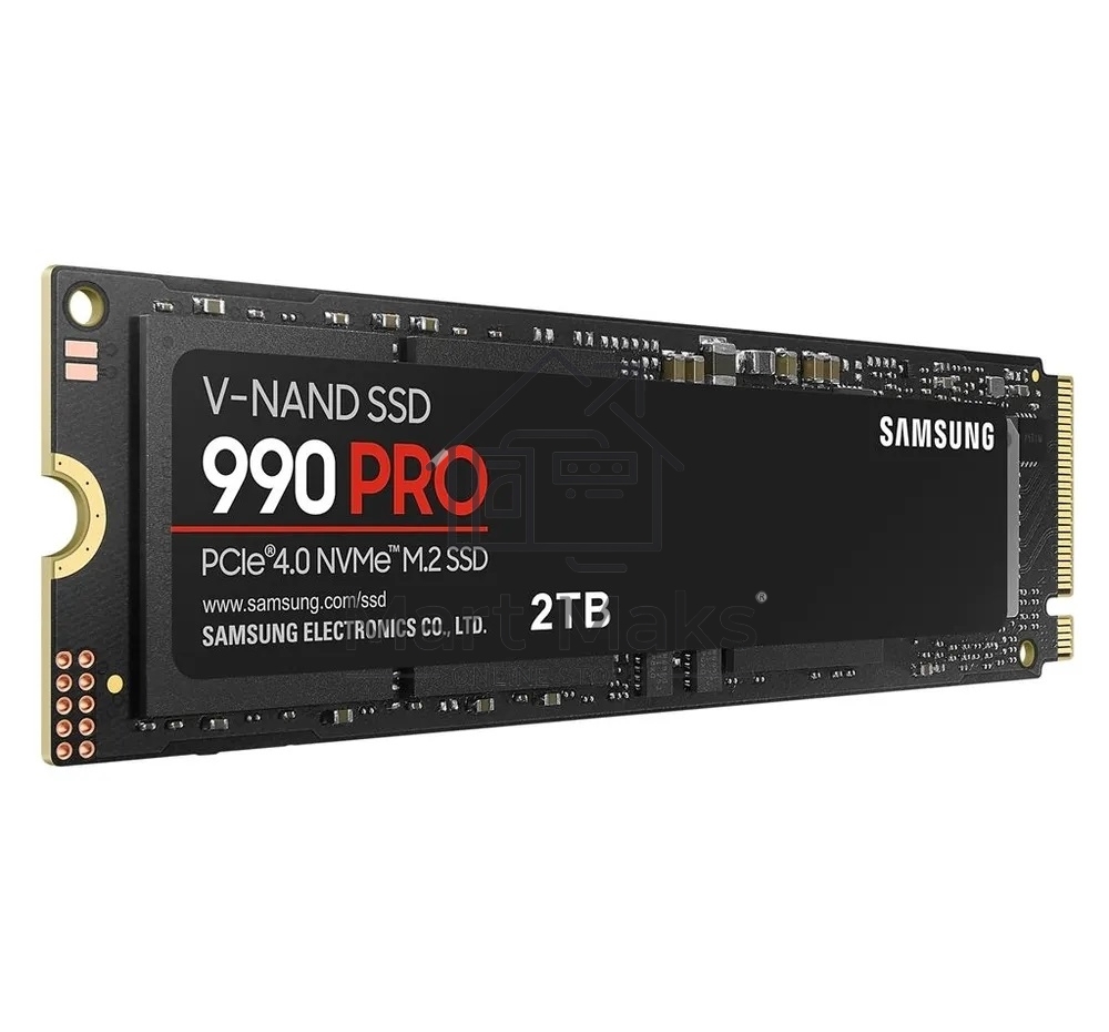 Накопитель SSD Samsung 990 PRO, 2TB, PCIe 4.0 x4, M.2 2280, NVMe, R/W 7450/6900