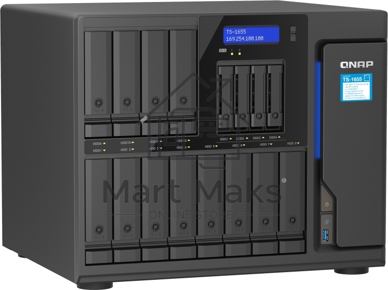 Сетевое хранилище SMB QNAP TS-1655-8G NAS 16-Bay (12x 3.5