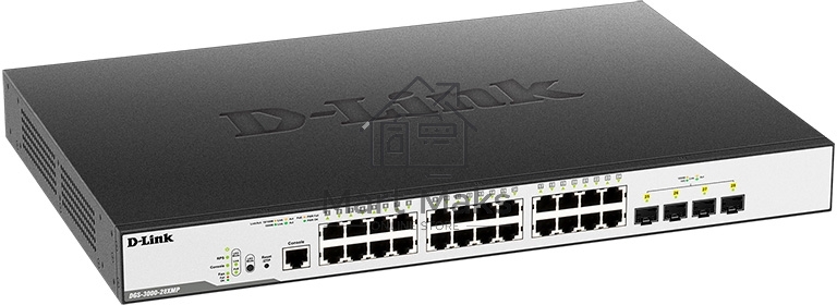 Коммутатор D-Link Switch DGS-3000-28XMP/B1A Управляемый коммутатор 2 уровня с 24 портами 10/100/1000Base-T и 4 портами 10GBase-X SFP+ (24 порта с подд