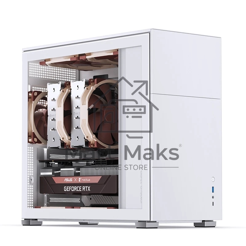 Корпус без блока питания Case JONSBO D41 STD, Midi-Tower, TG, no fan, 1xUSB-A 3.2 + 1xUSB-C 3.2, ATX, mATX White