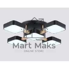 Светильник Ambrella light FL4883/5 BK/WD черный/дерево 90W 3000-6000K 675*675*110 (без ПДУ)