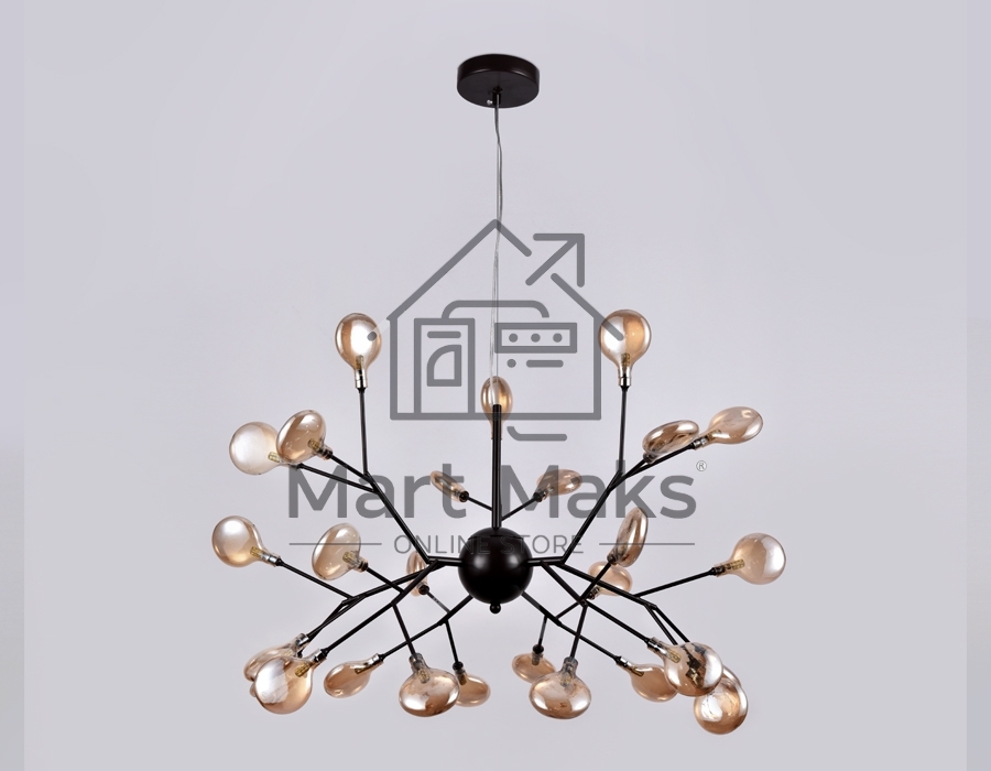 Светильник Ambrella light TR3013/27 DCF/TI темный кофе/янтарь G4/27 max 20W D750*650