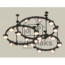 Светильник Ambrella light XR92222100/22 SBK/PPG/PYG черный песок/золото розовое полированное/золото желтое полированное GX53