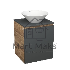 Тумба Bau Dream Blackwood 50 графит, раковина BAU Dream D43