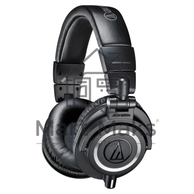 Наушники AUDIO-TECHNICA ATH-M50X Black мониторные,закрытые,диаметр 45мм,част 15-28000Гц,макс. входн мощность 1600мВт,импеданс 38Ом,чувствительность 99дБ,два кабеля в комплекте: витой и прямой, черный