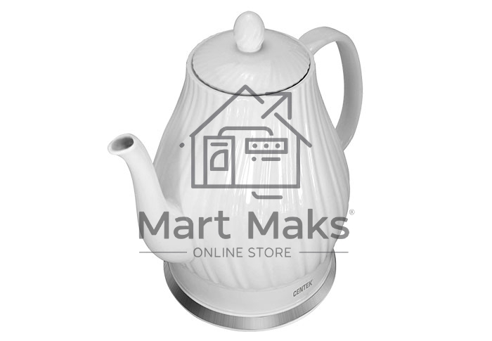 Чайник электрический Centek CT-0064 2.0л, 2150W, супербелая керамика, рельефный корпус