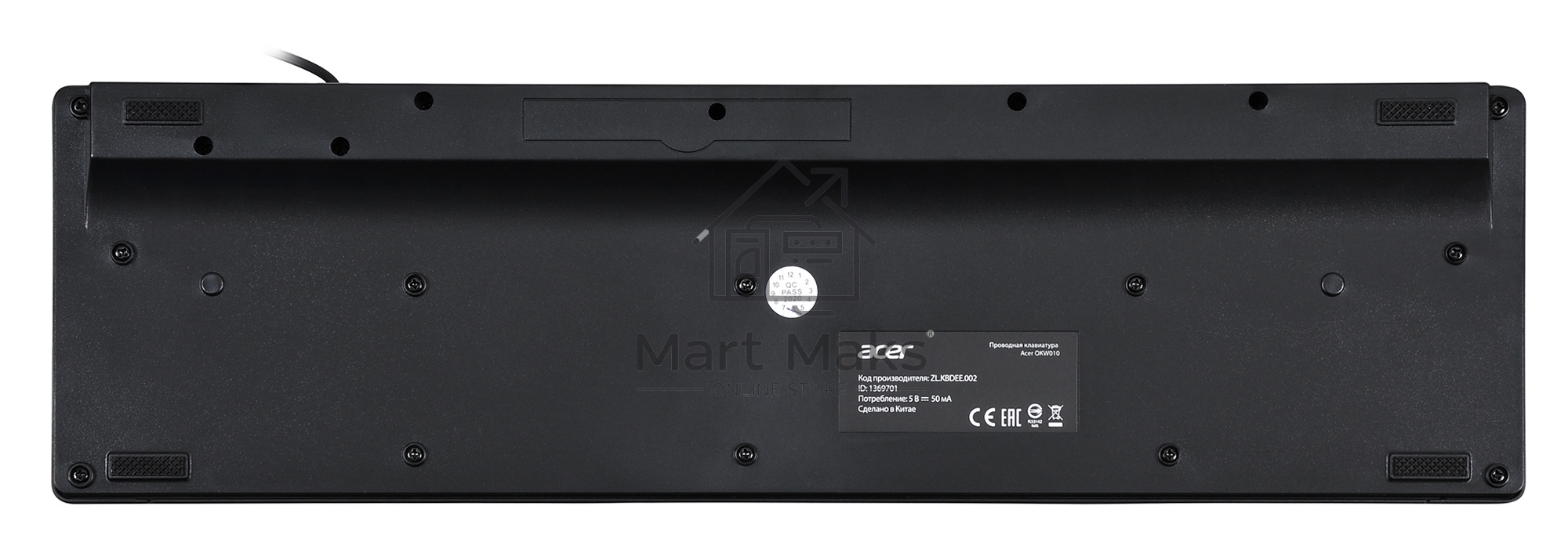 Клавиатура Acer OKW010 ZL.KBDEE.002 проводная, USB, черный