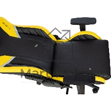 Кресло игровое Knight Thunder 5X черный/желтый эко.кожа крестов. металл