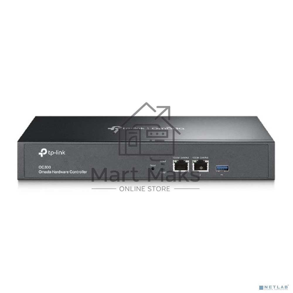 Контроллер TP-Link Omada hardware Controller OC300, 2 gigabit ethernet ports, 1 USB 3.0 port, managed up to 500 Omada Access Points/Switch/Gateway, support batch configuration, firmware upgradation, intelligent network monitoring and captive portal, easy 