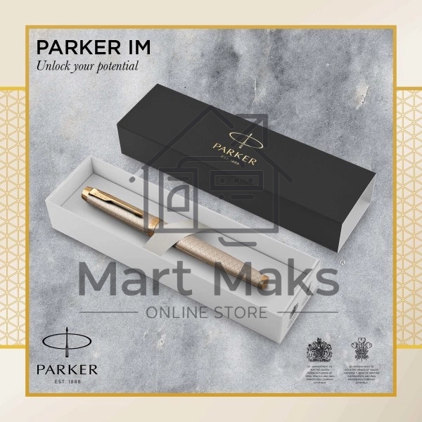 Ручка перьевая Parker IM Premium F323 (CW1931684) Grey GT F сталь нержавеющая, подарочная коробка