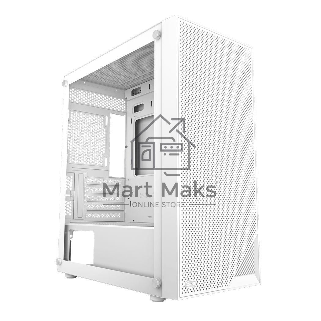 Корпус без блока питания PCCOOLER C3B310 WH, Mesh Mid Tower, White, TG, 0.4 SPCC, no fans mATX, mITX 160/340/170mm 1x2.5