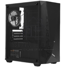 Компьютерный корпус Minitower ExeGate Mistery R2-NPX600 (mATX, БП 600NPX с вент. 12 см, 2*USB+1*USB 3.0, аудио, черный, 1 вент. 12см с RGb подсветкой и полоса на передней панели, боковая панель - закаленное стекло)
