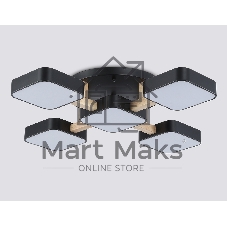 Светильник Ambrella light FL4883/5 BK/WD черный/дерево 90W 3000-6000K 675*675*110 (без ПДУ)