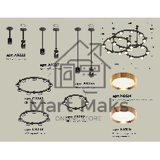 Светильник Ambrella light XR92222100/22 SBK/PPG/PYG черный песок/золото розовое полированное/золото желтое полированное GX53