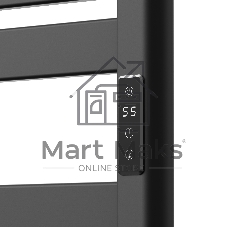 Полотенцесушитель дизайнерский электрический BAU Elite Elegant Black 60х45, подключение справа, черн