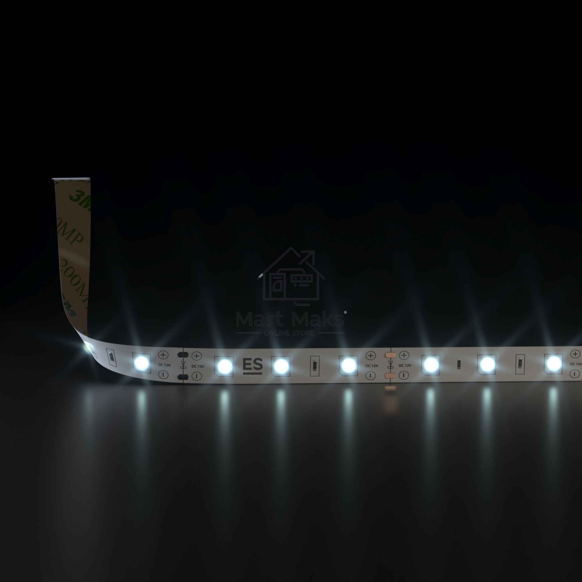 Лента светодиодная 2835 12V 60Led 4,8W IP20 / 60Led 4,8W IP20 6500K холодный белый