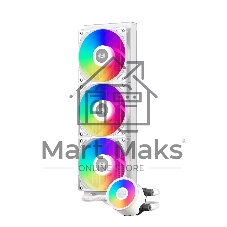Система охлаждения Water Cooling System PCCooler DA360 Pro ARGb WH (300W, 360мм, белый, ARGb/Fans: 3x120мм, 75.8CFM, 33.7dBA, 2200RPM/Pump height 57мм, 28dBA, 3000RPM, Rad thickness 27мм/S: 1851, 1700, 1200, 20XX, 115X, AM5, AM4)