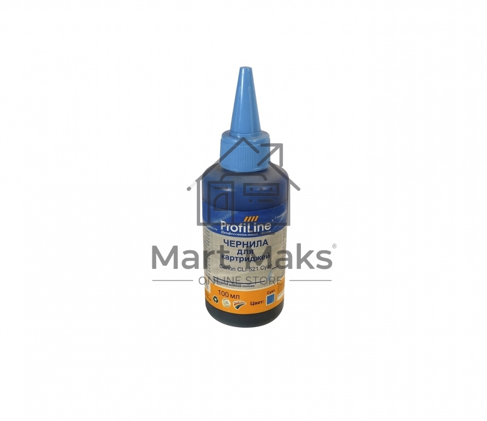 Чернила ProfiLine PL-CLI-521C для принтеров Canon Pixma Ip3600/IP4600/MP540/MP620/MP630/MP980 Cyan 100 мл водн