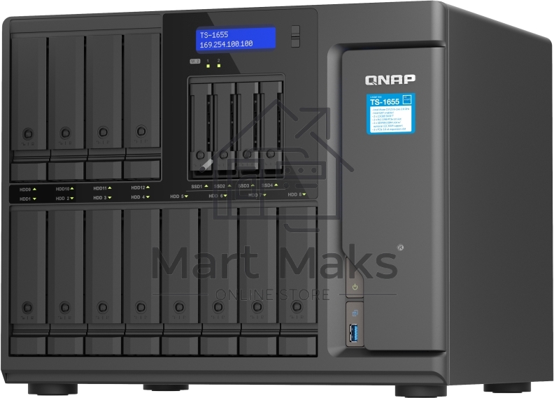 Сетевое хранилище SMB QNAP TS-1655-8G NAS 16-Bay (12x 3.5