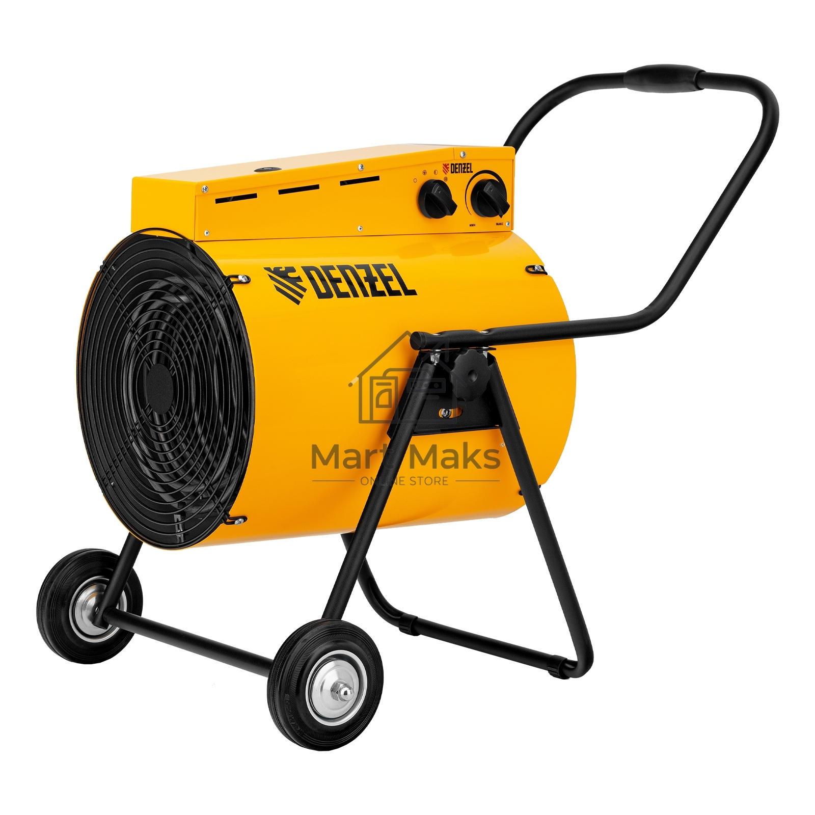 Тепловая пушка Denzel SFH-15000, 400 В, желтый, 120/9000/15000 Вт, 150 м2, термостат