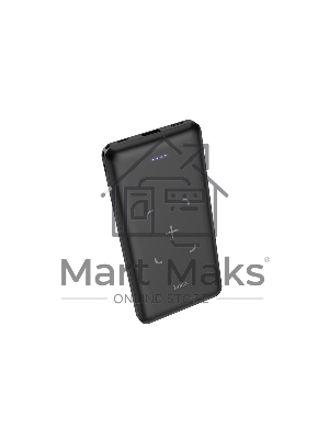 Портативный аккумулятор Powerbank HOCO J50 Surf, с беспроводной зарядкой, 2A, 10000 mAh, черный