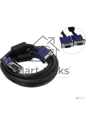 Кабель VGA 3м AOpen 2 фильтра, монитор-SVGA card 15M-15M, ACG341AD-3M