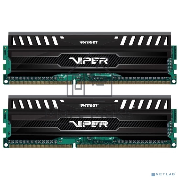 Оперативная память Patriot Viper 3, DDR3, 16GB (2x8 GB), 1600 MHz, CL9, DIMM, радиатор, черный