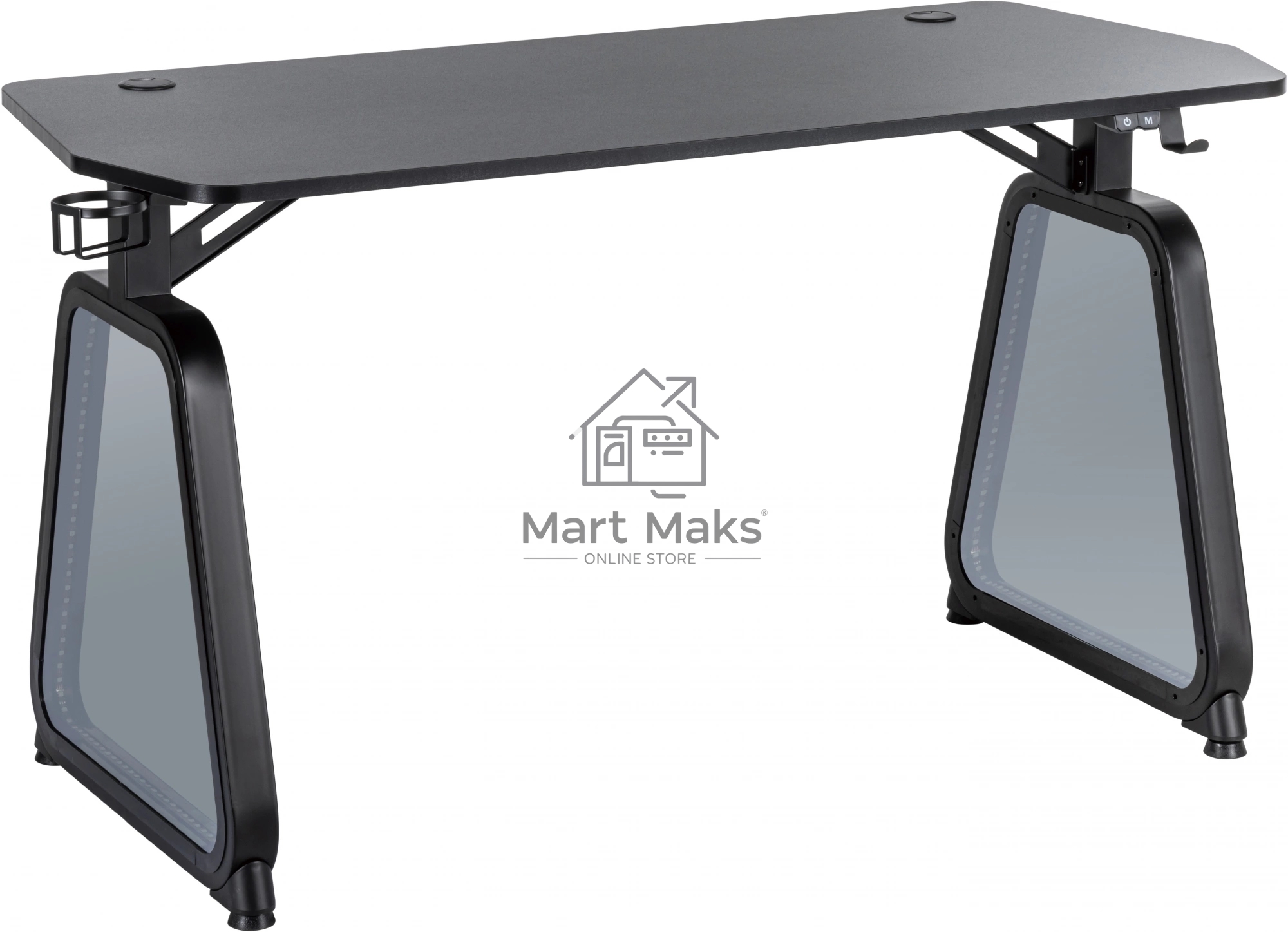 Стол игровой Cactus CS-GMD-BK-RGB столешница МДФ, черный каркас черный 136x60x75см