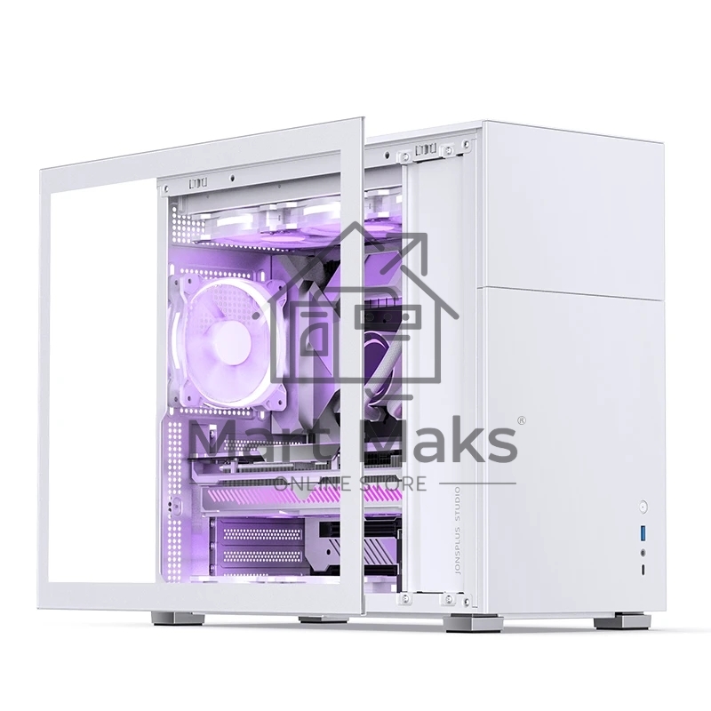 Корпус без блока питания Case JONSBO D41 STD, Midi-Tower, TG, no fan, 1xUSB-A 3.2 + 1xUSB-C 3.2, ATX, mATX White