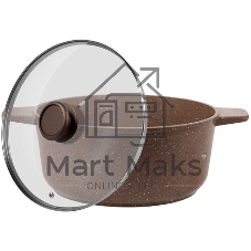 Кастрюля Maunfeld CARMEL MF22CRM01CR, 22 см, 3 л из литого алюминия со стеклянной крышкой