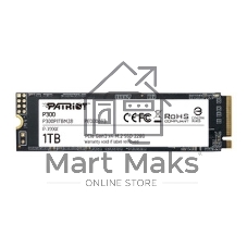 Накопитель SSD Patriot P300, 1000Gb, PCIe 3.0 x4, M.2 2280, NVMe, R/W 2100/1650