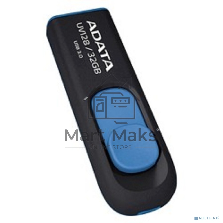 Флешка USB R/W ADATA R/W 32Gb UV128 AUV128-32G-RBE USB3.0 синий/черный