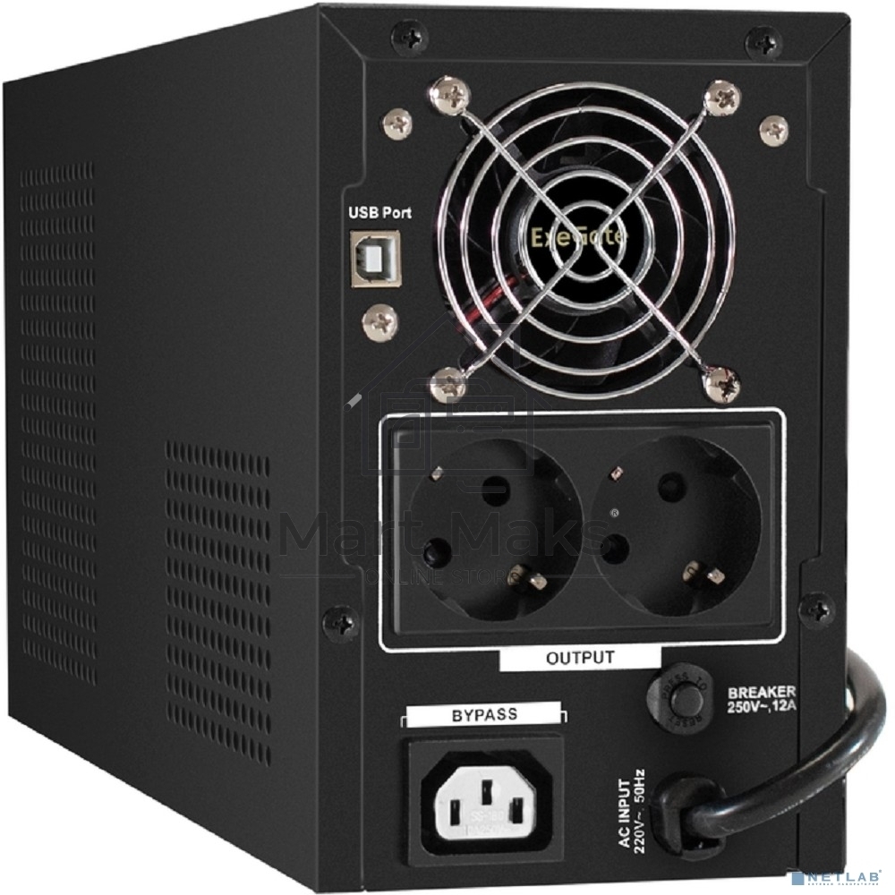 Источник бесперебойного питания ExeGate SineTower SN-1500.LCD.AVR.2SH.1C13.USB <1500VA/1200W, чистая синусоида, LCD дисплей, AVR, 2*Schuko+1*C13, USB, линейно-интерактивный, Black>