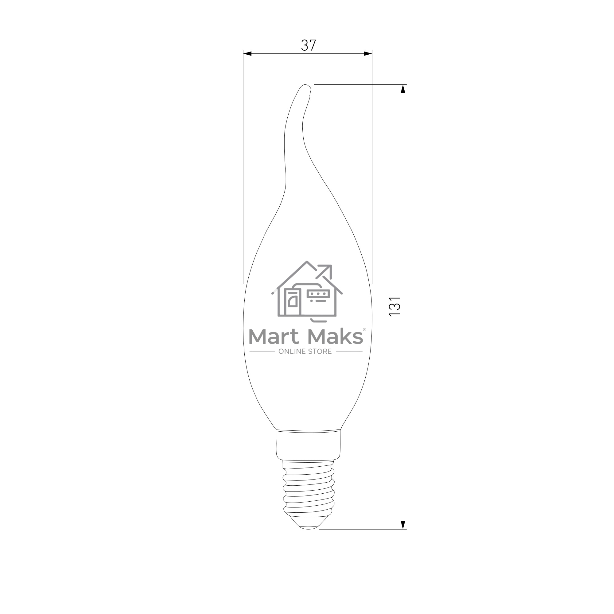 BLE1419 / Светодиодная лампа Свеча на ветру СDW LED D 6W 4200K E14