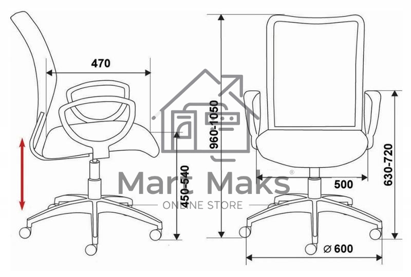 Кресло компьютерное Бюрократ Ch-599AXSN спинка сетка черный, сиденье черный TW-11