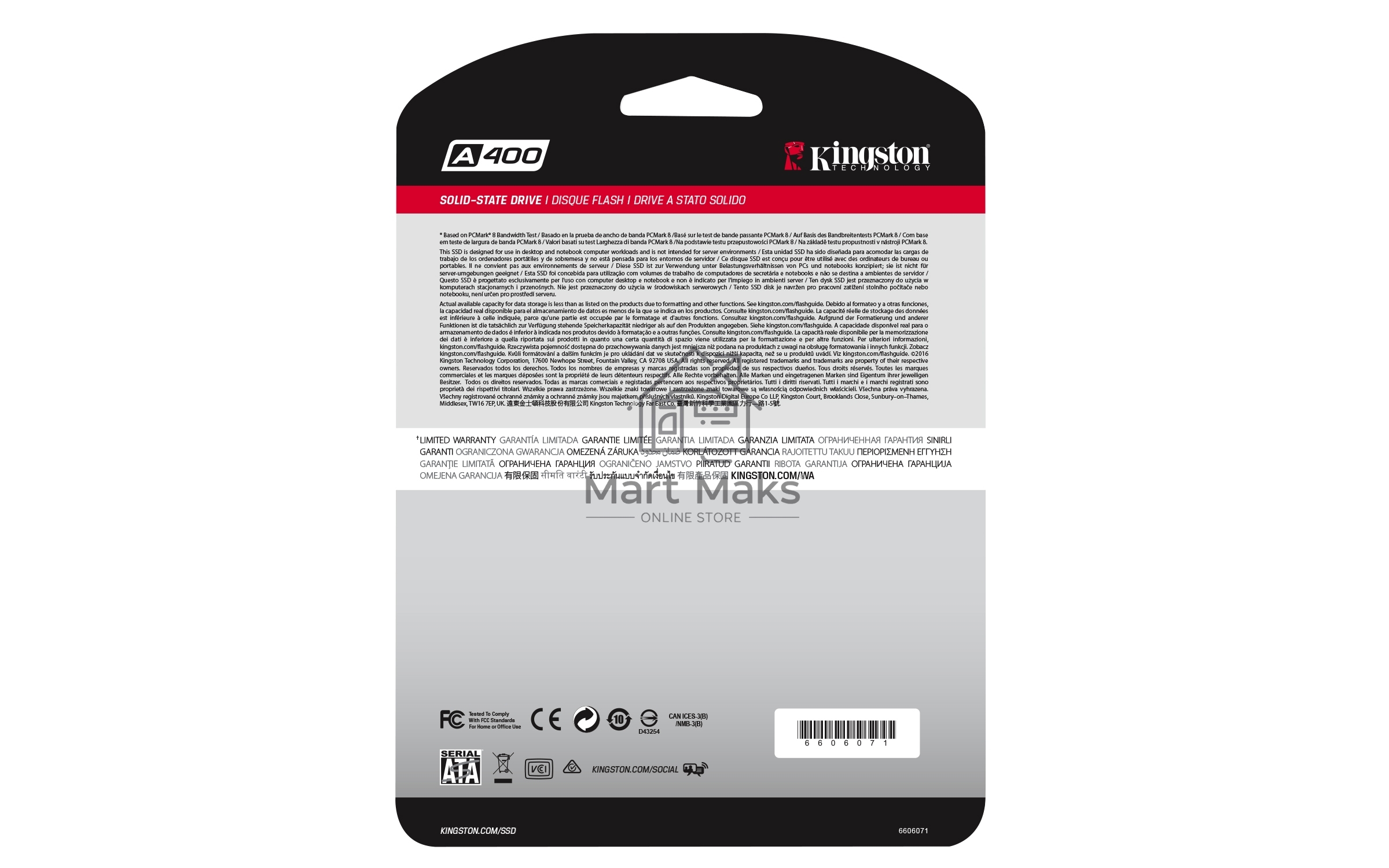 Накопитель SSD Kingston A400, 480GB, SATA III, 2.5