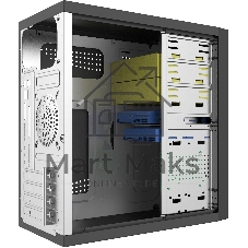 Компьютерный корпус с блоком питания Foxline 450Вт. Сase Forza mATX, 450W, 2xUSB 2.0, Black, w/o FAN, 12 см fan PSU, power cord