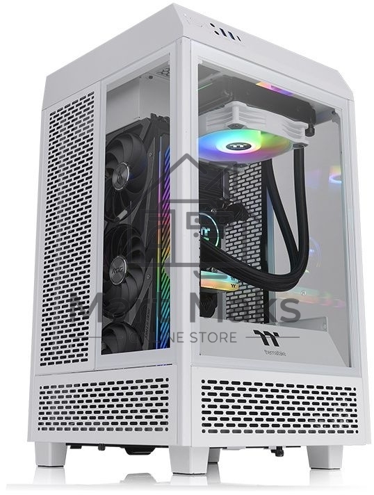 Компьютерный корпус Thermaltake The Tower 100 Snow CA-1R3-00S6WN-00 /White/Win/SPCC/Tempered Glass*3