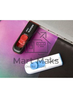 Флешка USB ADATA С008 (AC008-32G-RKD), 32Gb, USB 2.0, R/W 15/5, черный/красный