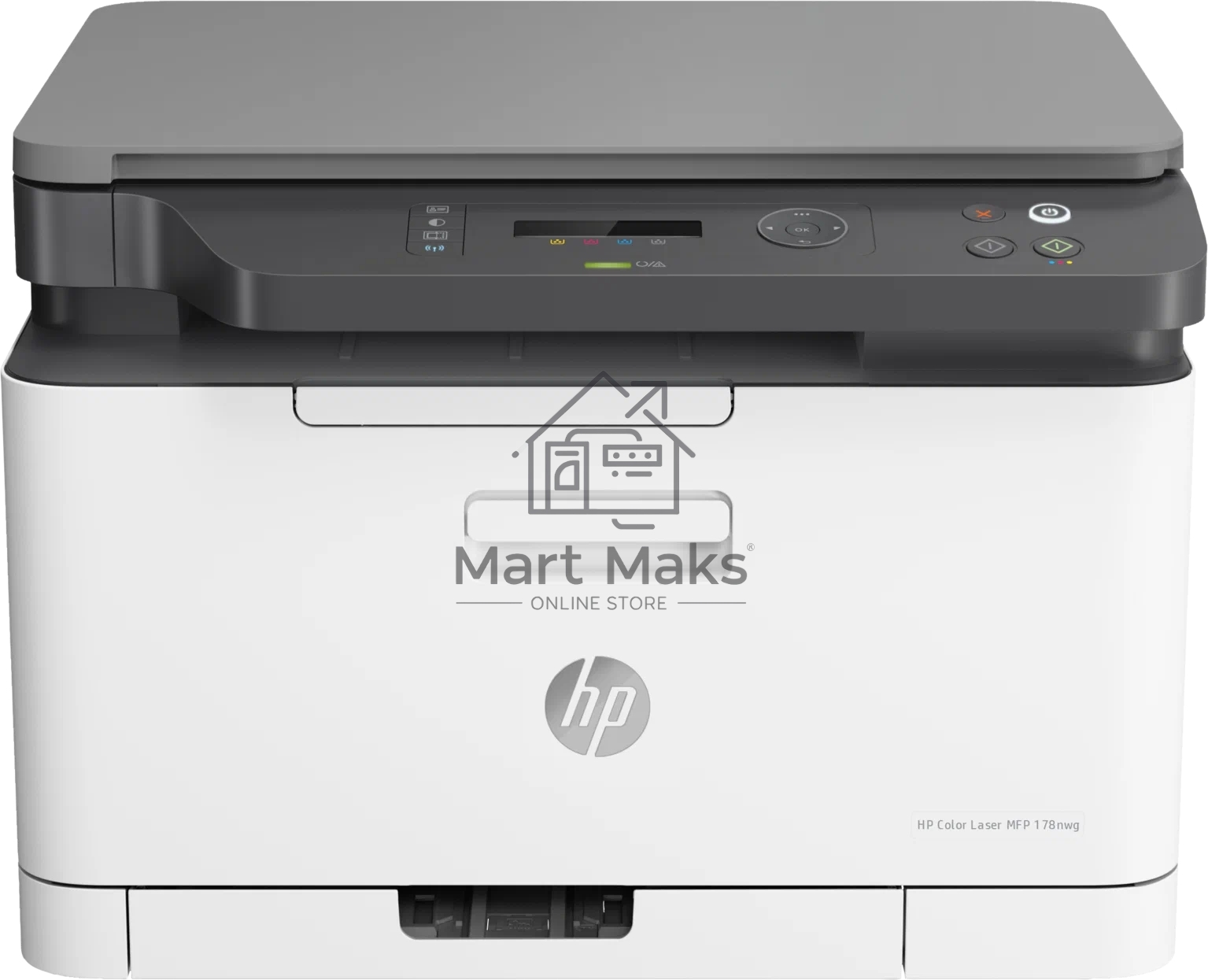 МФУ лазерное HP Color 178nw (4ZB96A), A4, цветной, печ. до 18 стр/мин. (ч/б) до 4 стр/мин. (цвет), 600 x 600 dpi, USB, RJ-45, Wi-Fi, Air Print, Mopria