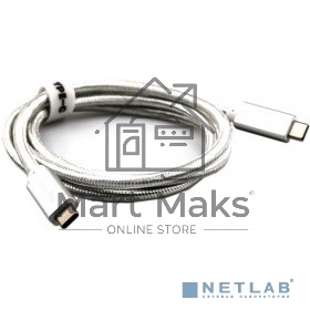 Кабель USB 3.1 Type Cm -- Cm IC 5А 10Gbs длина 1M, Telecom <TC420S> серебряный