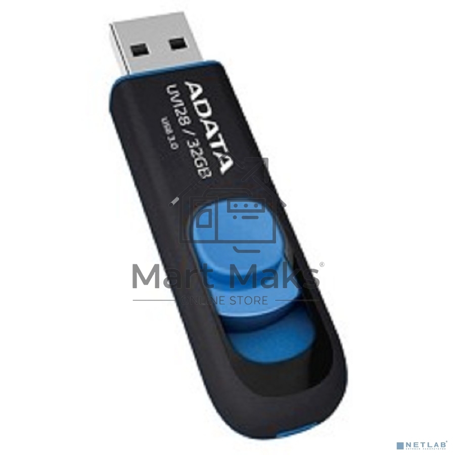 Флешка USB R/W ADATA R/W 32Gb UV128 AUV128-32G-RBE USB3.0 синий/черный