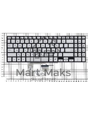 Клавиатура для ноутбука Asus UX561UA Q505UA серебристая без рамки, с подсветкой