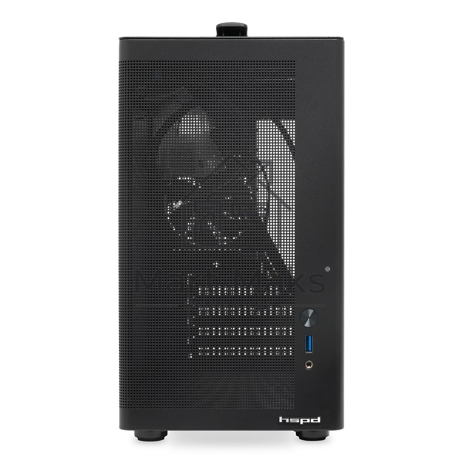 Компьютерный корпус без блока питания HSPD M210, Mesh Mid Tower, Black, 0.7 SPCC, 1x90mm mATX, mITX 140/280/150mm 1x2.5