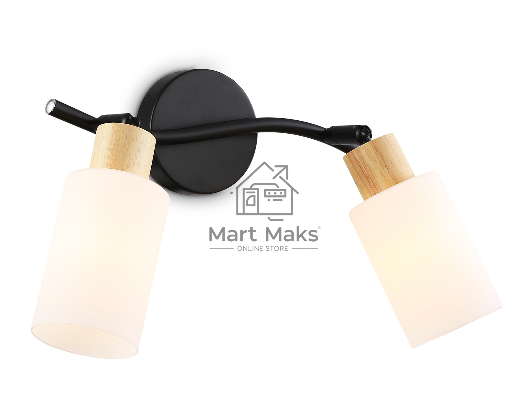 Светильник Ambrella light TR8721/2 BK/WD черный/дерево E14/2 max 60W 380*100*210