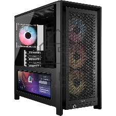 Корпус Corsair Frame 4000D LCD RS ARGB Black, Midi-Tower, чёрный, 4 x 120 мм