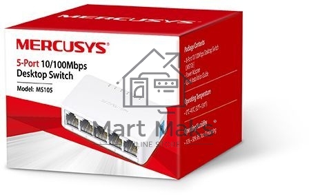 Коммутатор Mercusys MS105, 5 портов Ethernet 100 Мбит/с