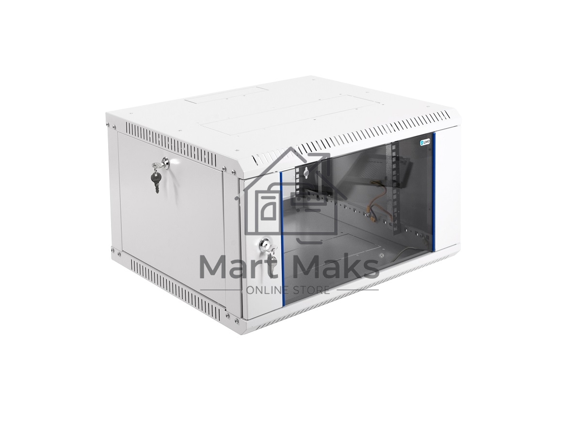 Шкаф телекоммуникационный настенный разборный 6U (600 x 650) дверь стекло