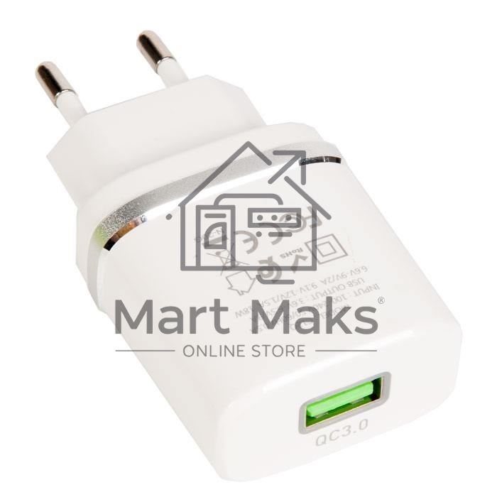 Сетевое ЗУ QC 3.0 HOCO HC-16262 C12Q 1 USB Выход: 5V_9V_12V, 18W белый